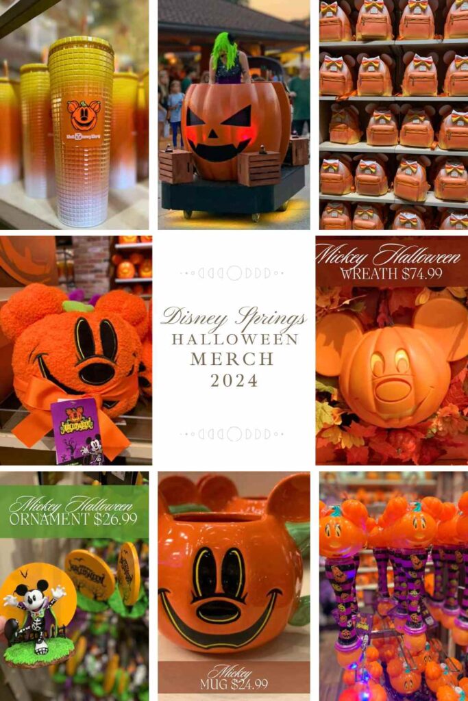 Collage of items for sale from Disney for Halloween 2024
