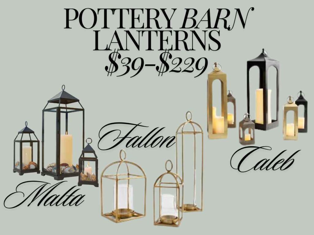Gorgeous Pottery Barn outdoor lanterns for sale for simple all season porch decor