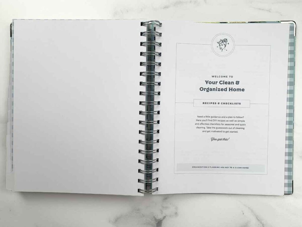 cover page for recipes and checklists Home tab section