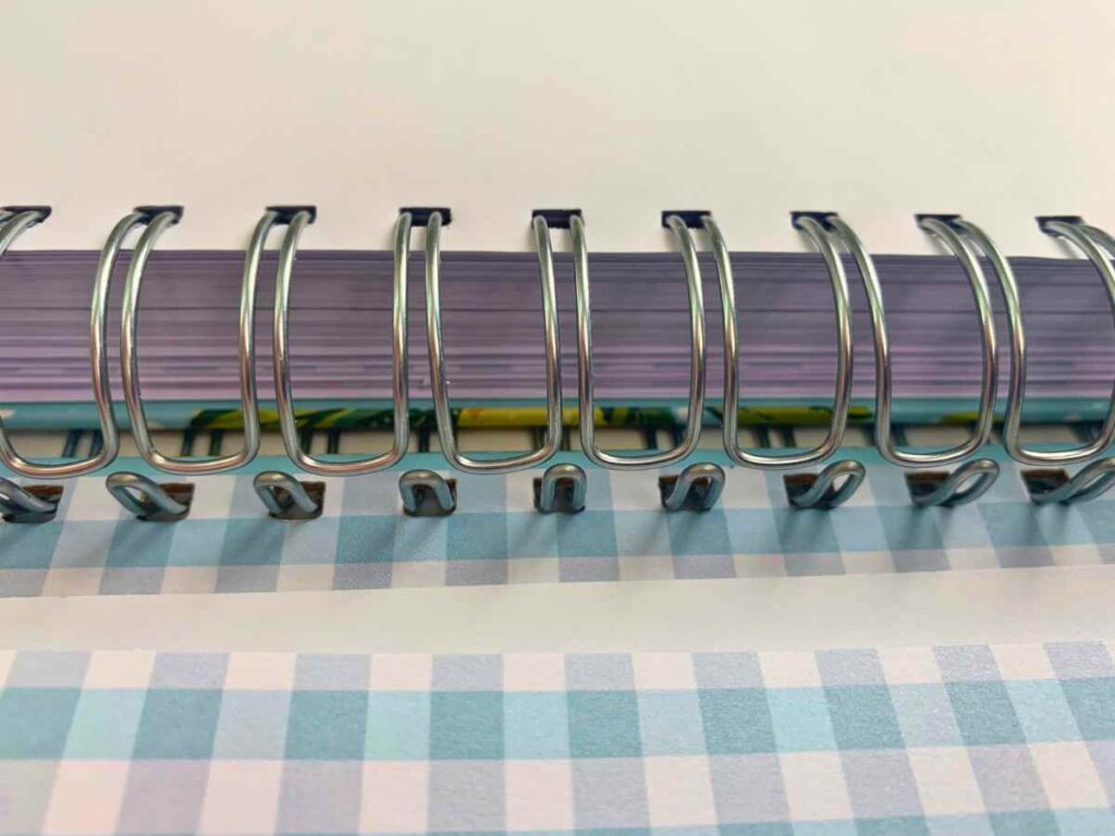 A close up image of the coil binding