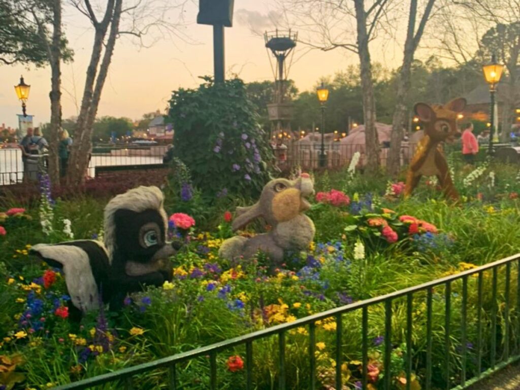 Disney topiaries of Bambi and friends at Flower and Garden Festival